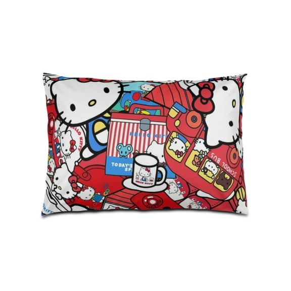 Hello kitty Pillowcase cartoon pattern printed pillowcase - soft and breathable pillowcase, envelope closure 20x14 Inch