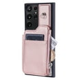 thumbnail image 6 of Crossbody Wallet Case for Samsung Galaxy S22 Ultra with Card Slot Holder, Magnetic Flip Folio Purse Case, PU Leather Zipper Handbag with Detachable Lanyard Strap & Shoulder Strap, Rosegold, 6 of 10