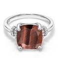 thumbnail image 2 of Gem Stone King 3.79 Ct Cushion Red Tiger Eye 925 Sterling Silver Ring, 2 of 4