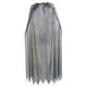 thumbnail image 4 of Capa de bruja, accesorio de cosplay, poncho gótico de mago para fiestas de adultos, celebración espeluznante Negro Plata, 4 of 9
