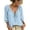 Blue, variant on Maplenight Womens Boho Tops V Neck Striped Tie‑Front 3/4 Sleeve Blouses Casual Vacation Tops