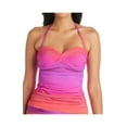 thumbnail image 2 of Bleu Rod Beattie PURPLE Cool Breeze Twist-Front Bandeau Tankini Swim Top, US 8, 2 of 4