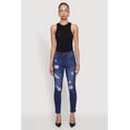 thumbnail image 2 of Womens WAX Mid Rise Distressed Jeans, 2 of 5