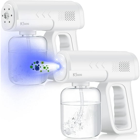 2 Pack Rechargeable Atomizer Sprayer Gun Handheld Nano Spray Cordless Disinfectant Steam Large Capacity Electric Fogger Machine Disinfection for Car School Home Hotel