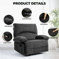 thumbnail image 4 of Oversized Recliner Chair, Large Wide Seat Manual Comfortable Recliner with Pockets,Recliner Chair Lounge Chair for Adults Living Room, 350 lb Weight Capacity, Grey, 4 of 8