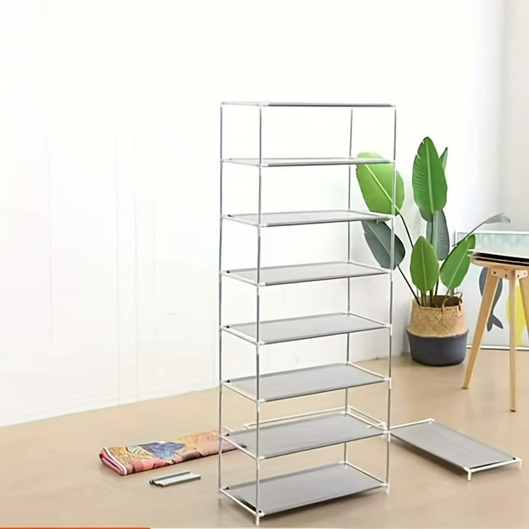 1set 4-tier Stainless Steel Simple Shoe Rack Organizer, Dust-proof Shoe  Cabinet, Multi-layer Assembly Shoe Shelf For Home, Dormitory, And Entrance