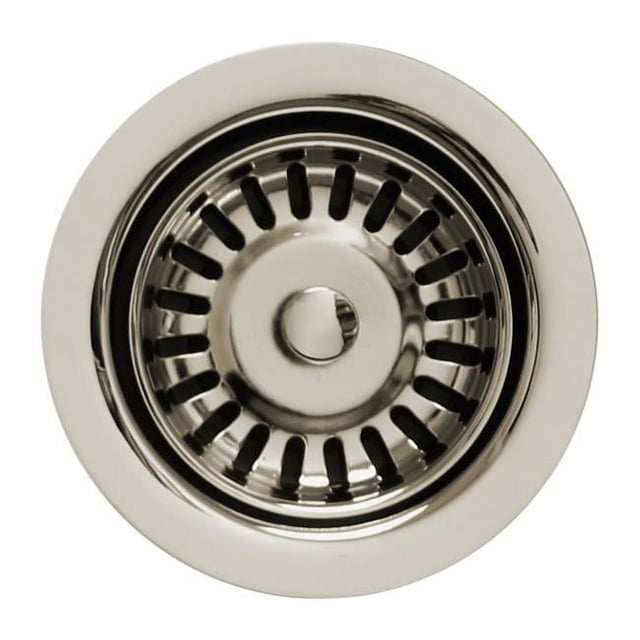Whitehaus Collection RNW35L-PN 3.5 in. Basket Strainer For Deep Fireclay Sink - Polished Nickel
