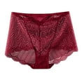 thumbnail image 2 of Blmnix Women Panties High Waisted Sexy Underwear Breathable Boxers Red Lace Panties Cotton Underwear for Women,L, 2 of 5