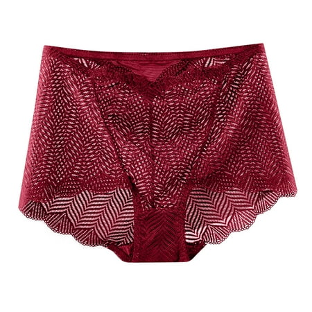 Bigersell Womens Panties Clearance Womens No Show Underwear Cheeky Panty Style P-1680 Nylon Brief Panties Thong Bikini Briefs Mid Waist Women Cheeky Panties Wine L