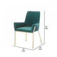 thumbnail image 6 of Fabric Upholstered Dining Chair with Straight Metal Legs, Green and Gold- Saltoro Sherpi, 6 of 6