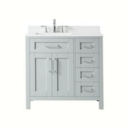 OVE Decors Tahoe 36 Dove Grey Vanity with Yves Cultured Marble Countertop