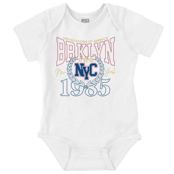 Brooklyn New York NYC United States Romper Boys or Girls Infant Baby Brisco Brands NB