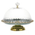thumbnail image 1 of Cake Stand Tray Glass Ceramic Dome Display Crystal Stands Wedding Tall Dessert Snack Goods Lid Round Inch 8 Cover Plate, 1 of 6
