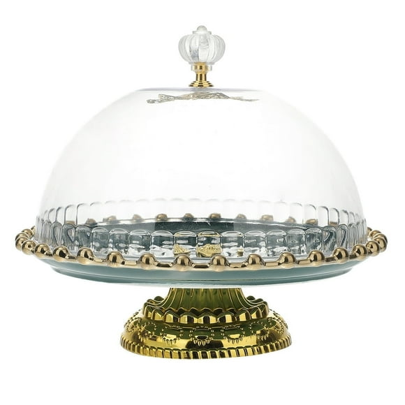Cake Stand Tray Glass Ceramic Dome Display Crystal Stands Wedding Tall Dessert Snack Goods Lid Round Inch 8 Cover Plate