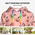 thumbnail image 4 of Sikiie Smiling Pink Pumpkins Women's Casual Hoodies Long Sleeve Lightweight Pullover Tops Loose Sweatshirt-X-Large, 4 of 7