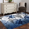 thumbnail image 3 of Coastal Sea Turtles Area Rugs 2.7'x5', Washable Small Throw Rugs for Kitchen Bedroom, Summer Coral Ocean Beach Gradient Blue Indoor Outdoor Rug Non-Slip Low Pile Carpet Runner Reversible Floor Mats, 3 of 8