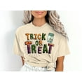 thumbnail image 5 of Women's Trick or Treat Eyeballs Spiderweb Halloween T-Shirt, 5 of 10