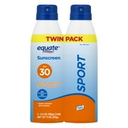 Equate Sport Sunscreen Spray, SPF 30, 2 Count (5.5 oz each)