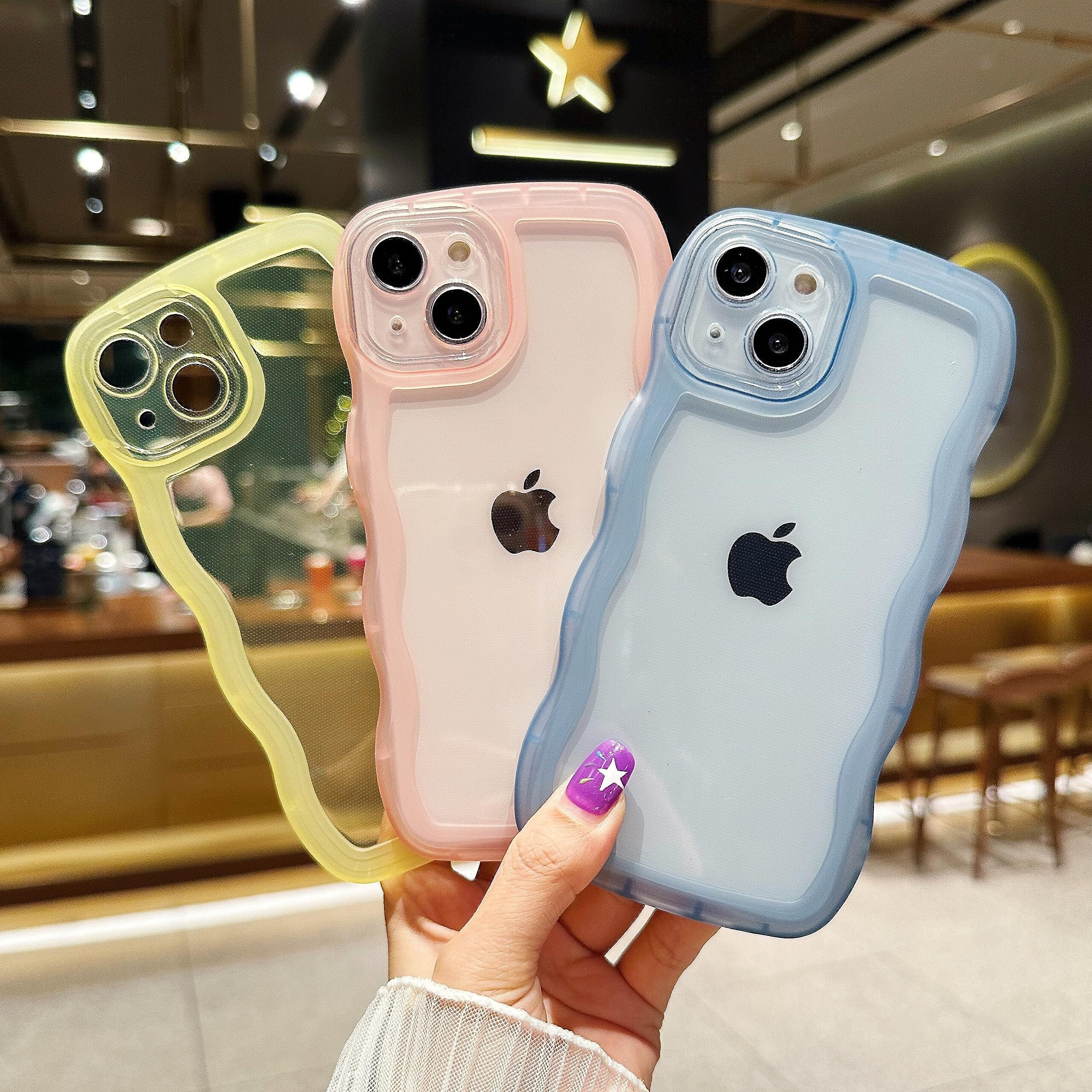 TIANLI for iPhone 14 Case, Cute Silicone Case for iPhone 14, Shockproof Protective Phone Case for iPhone 14, Clear/Pink