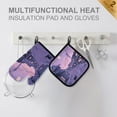 thumbnail image 4 of Yayeee Oven Mitts and Pot Holder Set of 4 Heat Resistant Kitchen Gloves Baking Hot Pad, Black Cat Walking, 4 of 5
