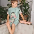 thumbnail image 4 of Balery White Bunny Bottom And Easter Eggs Conjunto de Pijama Infantil de Manga Corta con Estampado – Ropa de Dormir de Algodón Suave-Medium, 4 of 6