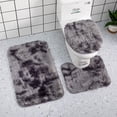 thumbnail image 2 of Bathroom Rug Mat Set, 3-Piece Solid Color Soft Absorbent Shower Floor Mat with U-Shaped Contour and Toilet Seat Cover, Machine Washable Non-Slip Bath Rug, 2 of 6