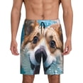 thumbnail image 1 of Fotbe Sea Swimming Corgi Pantalones Cortos de Pijama para Hombre, Ropa de Dormir, Pantalones de Pijama Cortos para Hombre-Small, 1 of 6