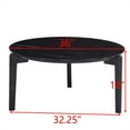 thumbnail image 3 of Coffee Table, Modern Round Faux Marble Accent Table with 3 Rubberwood Legs, 36in Center Round Coffee Table For Office Home Living Room Dining Room, 3 of 9
