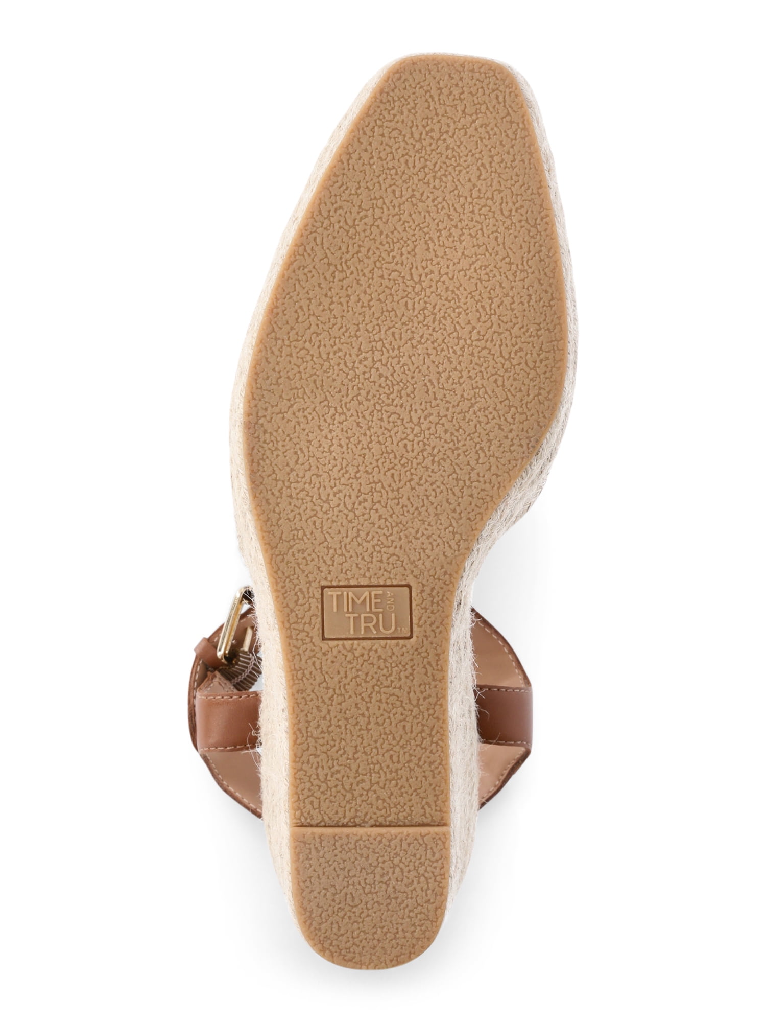 Time and Tru Women's Square Toe Espadrille Wedge Sandals