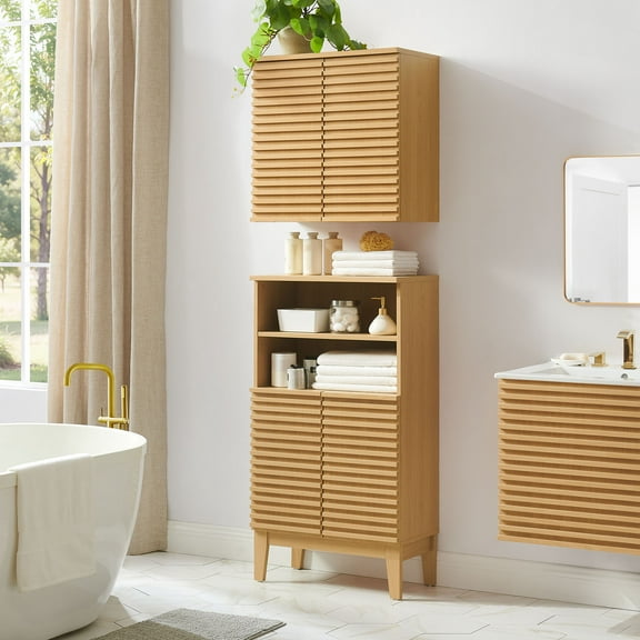 Modway Render Bathroom Cabinet Set in Oak by Modway