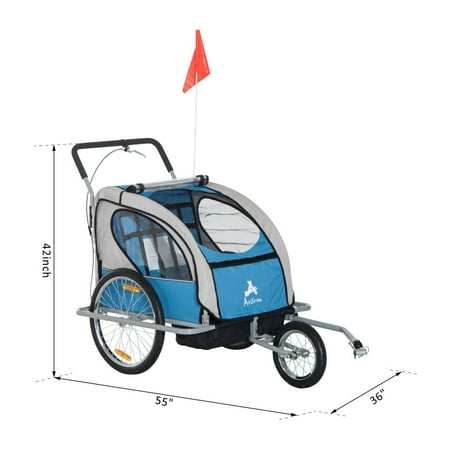 Remorque Bebe Velo Poussette Jogger Bebe 2 En 1 Siege Enfant Velo Bleu Walmart Canada