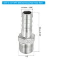thumbnail image 2 of Uxcell 3/5" Hose Barb x 1/2" NPT Thread 304 Stainless Steel Barb Hose Fittings, 2 Pack, 2 of 6