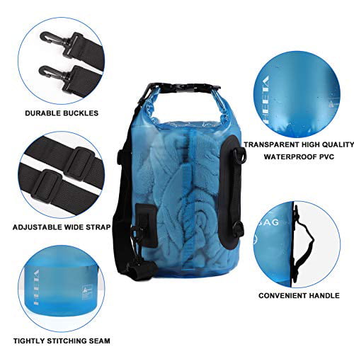 Details about   DRY BAG Roll Top Sack with Waterproof Phone Case Swimming Kayaking 10L By HEETA 
