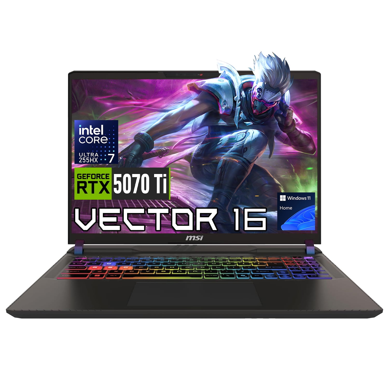 MSI Vector 16 5070 Ti Gaming Laptop, Intel Core Ultra 7 , 16" FHD , 32GB RAM, 1TB SSD, Win 11 Home , Grey