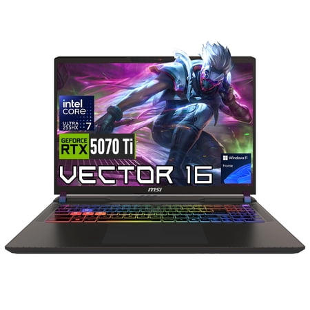 MSI Vector 16 5070 Ti Gaming Laptop, Intel Core Ultra 7 , 16" FHD , 16GB RAM, 1TB SSD, Win 11 Home , Grey