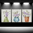 thumbnail image 2 of Farmhouse Kitchen Canvas Wall Art - Rustic Cotton Flowers in Vase Painting, Retro Farm Artwork, Home Cottage Cabin Decor, 12x16 Inch Each, 3 Pieces, 2 of 6