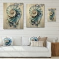 thumbnail image 4 of Designart "Symmetry of Blue Nautilus Ocean Shells" Animals Print on Natural Pine Wood, 4 of 5