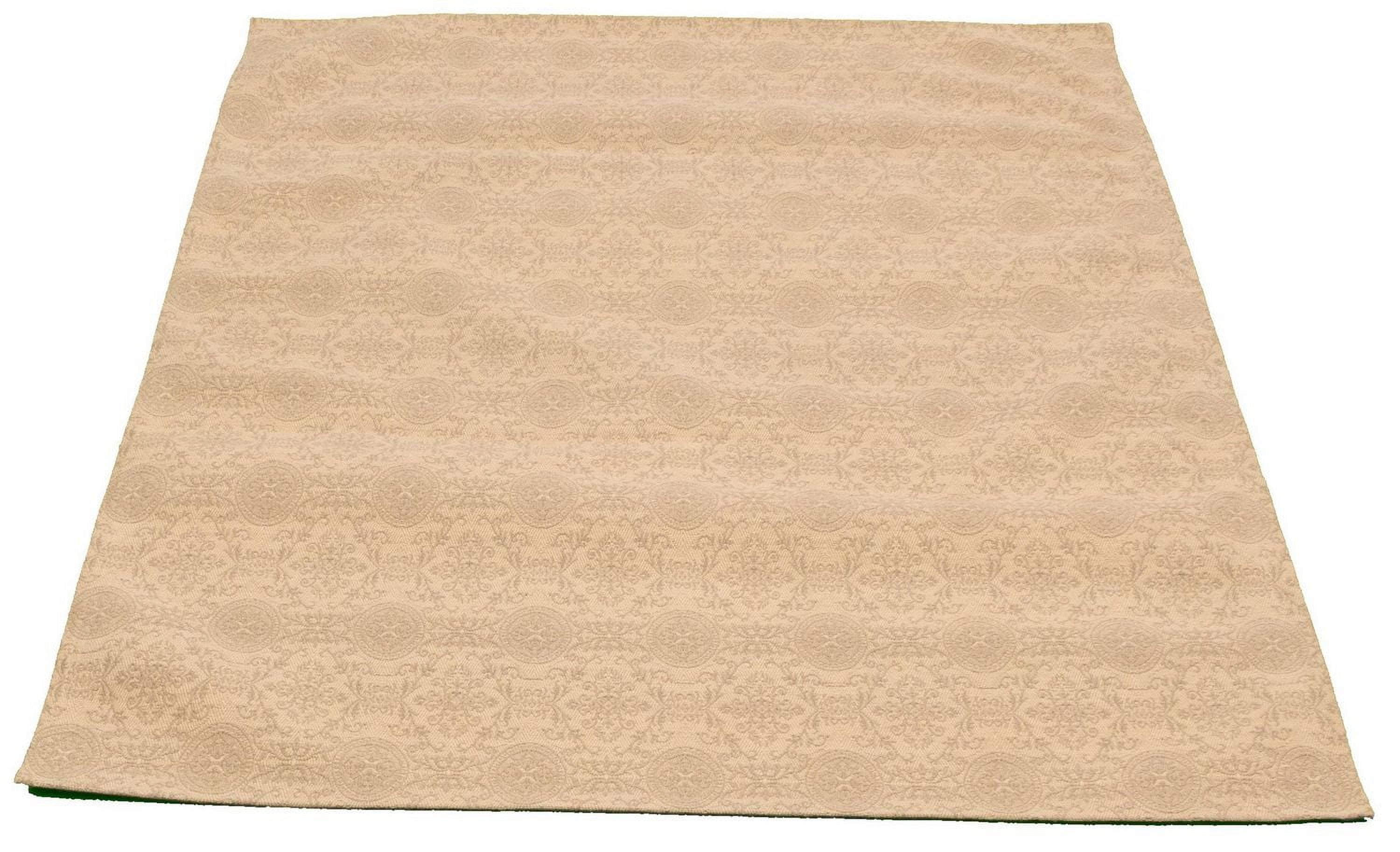 ECARPETGALLERY 5'1" x 7'5" Transitional Collage Handmade Area Rug for Living Room, Dining Room and Bedroom in Ivory