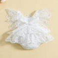 thumbnail image 4 of POINTERTECK Newborn Baby Girl Rompers Dress Floral Lace Ruffles Flying Sleeves Bodysuits, 4 of 9