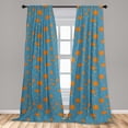 thumbnail image 5 of Ambesonne Orange Blue Curtains, Thin Peduncle Flowers, Pair of 28"x84", Turquoise Dark Orange, 5 of 5