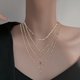 thumbnail image 4 of collar en capas,Gargantilla en capas delicadas a la moda,Collar largo en capas Cruz colgante Mujeres Niñas,Collares en capas Regalos de cumpleaños Chicas adolescentes,Accesorios de disfraz de Zulema collar en capas, 4 of 8