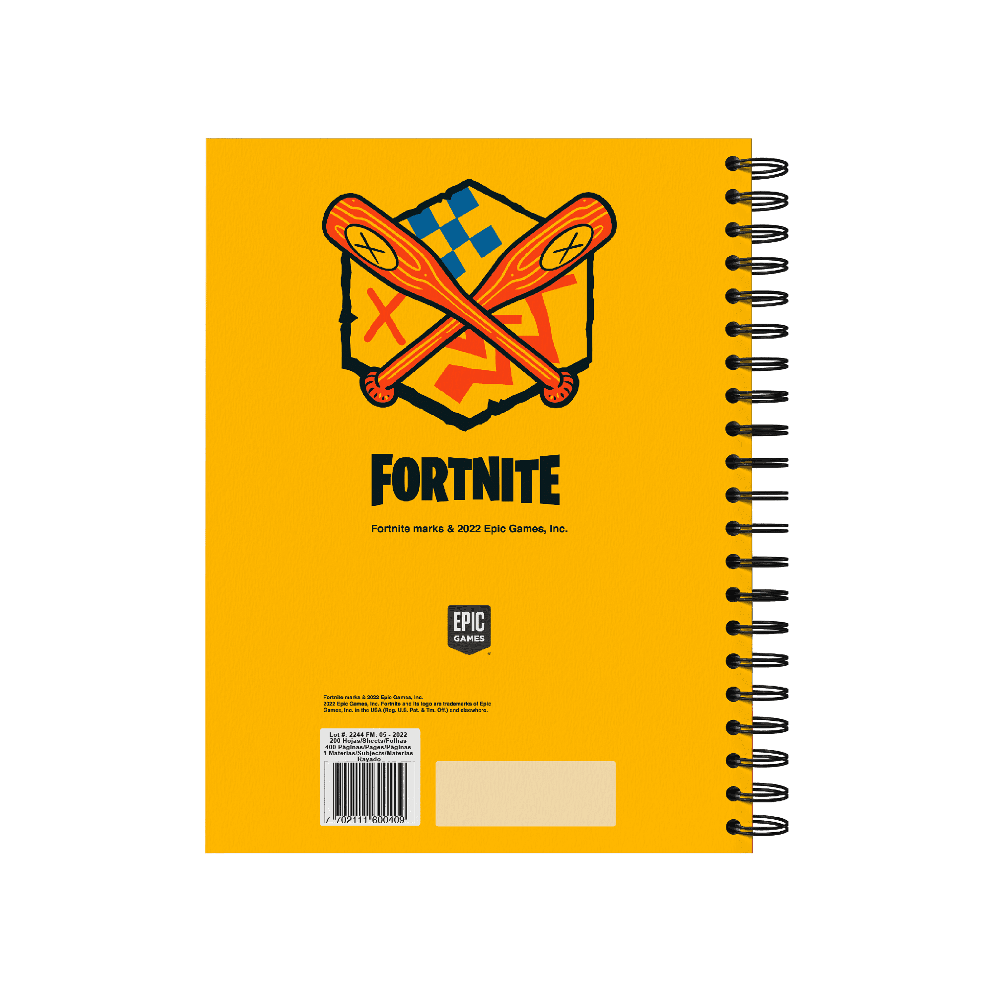 Norma Fortnite DB Large Wide Rule Spiral Notebook 9" x 11" Multicolor 200 Sheets
