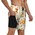 thumbnail image 3 of Goofa Flower Fox Printed Men's Swim Trunks Board Shorts Quick Dry Mens Swimming Trunks with Compression Liner,Breathable Fit Hawaii Beach Shorts-, 3 of 9