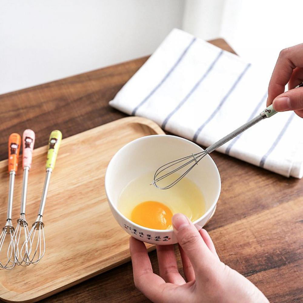 Stainless Steel Semi-Automatic Egg Whisk, Hand Wisk Beater Small Silicone  Wire Mixer Kitchen Set, Cooking Whisks Spring Baking Mini Masher, Cream  Mixing Spoon Whisker Press Sauce Tool, Flat Whisks Salad Manual Beaters