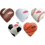 Elmer, 2oz Sports Ball Valentine Heart, 5 Pieces Assorted Milk & Dark Chocolates