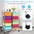 thumbnail image 3 of 15 Drawer Rolling Storage Cart, Drawer Organizer with Wheels, Scrapbook Paper Office School Organizer, Multicolor, 3 of 7