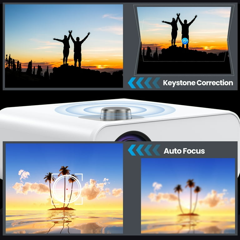 GROVIEW Native 1080P Projector, WiFi and Bluetooth, 4K Support