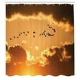 thumbnail image 3 of Ambesonne Bird Shower Curtain, Flyingt Sunset Freedom, 69"Wx75"L, Brown Yellow, 3 of 5