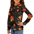 thumbnail image 4 of DISNIMO Thanksgiving Maple Leaf T-Shirts for Kids Girls Shirts Long Sleeve Size 15-16 Boys Shirts Crew Neck Shirt Kids Girls Cute Tshirts for Kids Shirt Long Sleeve Casual Tops Girls Tee Shirts, 4 of 7