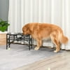 22" Double Stainless Steel Heavy Duty Dog Food Bowl Elevated Pet Feeding Station